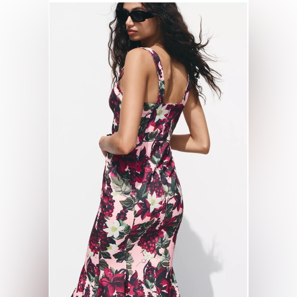 GODET FLORAL DRESS - Picture 5 of 6